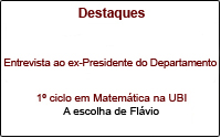 Destaques do Departamento de Matem�tica da UBI